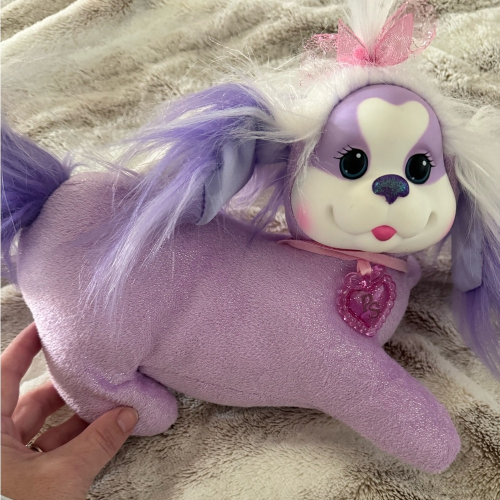 Puppy Surprise Purple Plush Dog Toy with one Puppy. EUC.